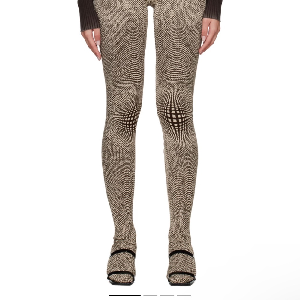 ANNE ISABELLA Brown & Beige Jacquard Socks size M